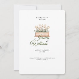elegante Hochzeits-Einladung Rosen-Vase Einladung