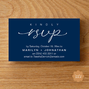 Elegante Hochzeits-Einladungen RSVP per Telefon od Begleitkarte