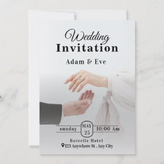 Elegante Hochzeits-Einladungskarte mit Foto der Hä Einladung