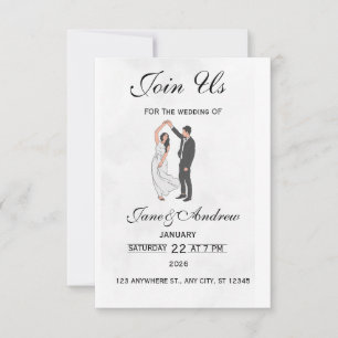 Elegante Hochzeits-Einladungsvorlage - Romantische RSVP Karte