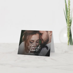 Elegante Hochzeits-Foto-Handschrift-Dankeschön Dankeskarte