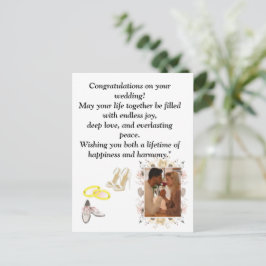 Elegante Hochzeits-Gratulatiionskarte | Romantisch Postkarte
