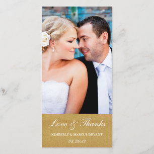Elegante Hochzeits-Liebe und Dank-Foto Dankeskarte