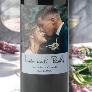 Elegante Hochzeits-Liebe-und-Dankbarkeits-Foto in  Weinetikett