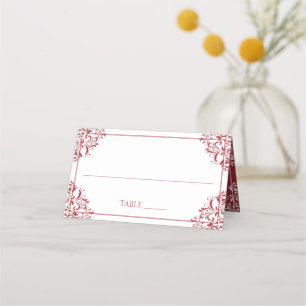 Elegante Hochzeits-Namenskarten Nadine (Rot) Platzkarte