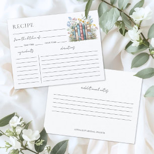 Elegante Hochzeits-Rezeptkarte im Buch-Design Begleitkarte