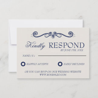 Elegante Hochzeits-RSVP-Karte | Boho Old Money Vin RSVP Karte