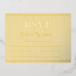 Elegante Hochzeits-RSVP-Karte – Minimalistisches f Folie Einladungspostkarte