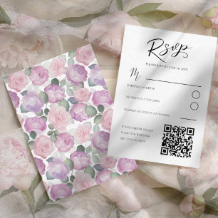 Elegante Hochzeits-RSVP-Karte mit rosa Rose RSVP Karte