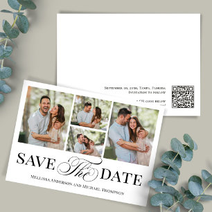 Elegante Hochzeits-Save-the-Date-Foto-Collage Save The Date