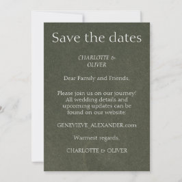 Elegante Hochzeits-Save-the-Date-Vorlagen in Salbe Save The Date