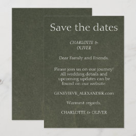Elegante Hochzeits-Save-the-Date-Vorlagen in Salbe Save The Date
