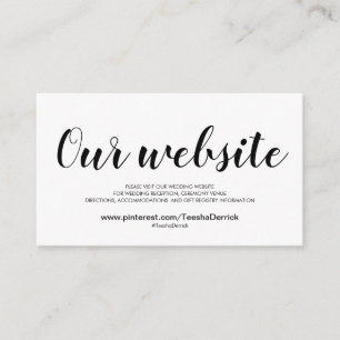 Elegante Hochzeits-Website führt Begleitkarte