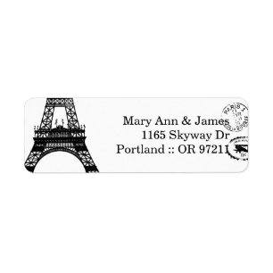 Elegante Hochzeitsadresse Vintage Paris Postkarte
