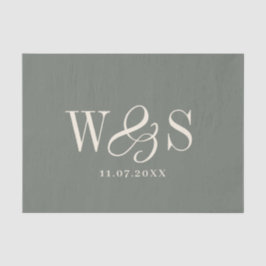 Elegante Hochzeitsanfangsbuchstaben des Brautpaare Seidenpapier