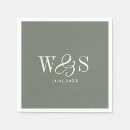 Elegante Hochzeitsanfangsbuchstaben des Paares Serviette