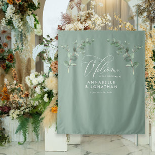 Elegante Hochzeitsbegrüßung Eukalyptus Botanik Sal Wandteppich