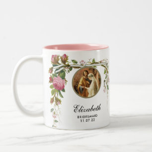 Elegante Hochzeitsbrautjungfer-Rosen Zweifarbige Tasse