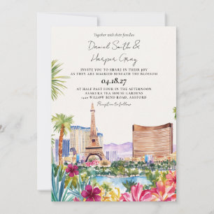 Elegante Hochzeitsdestination Las Vegas Skyline Einladung