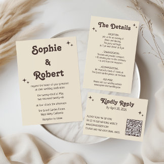 Elegante Hochzeitsdetails mit retrotypografischen Begleitkarte