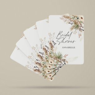 Elegante Hochzeitsdusche Favor Pampas Eukalyptus Spielkarten