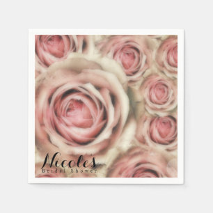 Elegante Hochzeitsdusche Florale Party mit rosa Ro Serviette