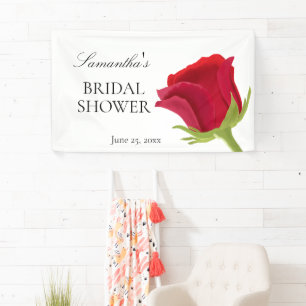 Elegante Hochzeitsdusche mit roter Rose Banner