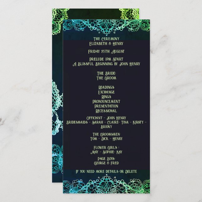 Elegante Hochzeitseinladung (Vorne/Hinten)