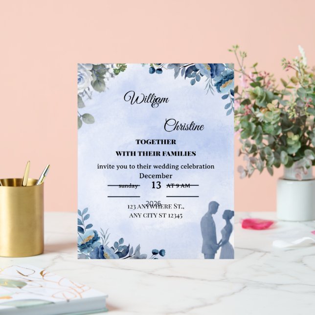 Elegante Hochzeitseinladung Acrylschild (Hochzeit)