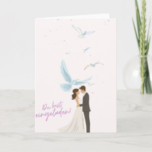 Elegante Hochzeitseinladung Du bist eingeladen! mi Karte