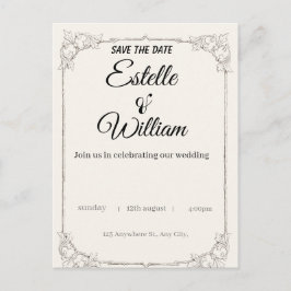 Elegante Hochzeitseinladung – Ein moderner Touch f Postkarte