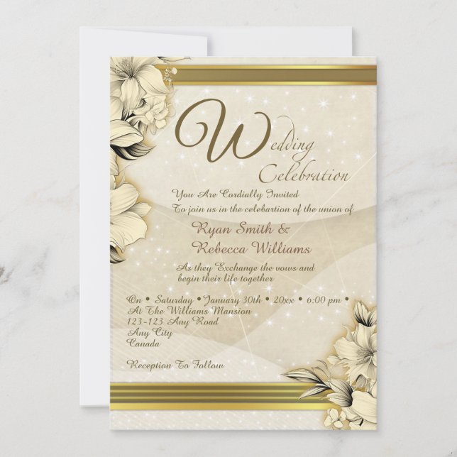 Elegante Hochzeitseinladung Einladung (Vorderseite)