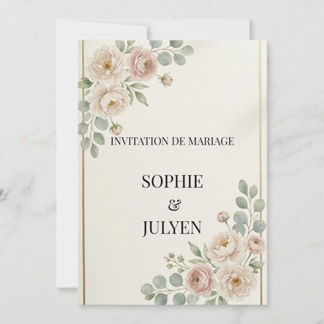 Elegante Hochzeitseinladung Einladung (Vorderseite)