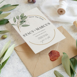 Elegante Hochzeitseinladung in Grün und Gold Einladung