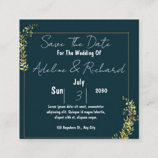 Elegante Hochzeitseinladung – Klassisch & Romantis Quadratische Visitenkarte