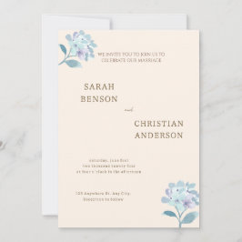 Elegante Hochzeitseinladung mit Blumendesign Einladung