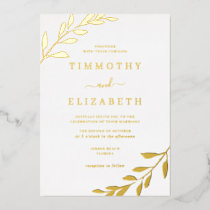 Elegante Hochzeitseinladung mit Goldfolie Folieneinladung