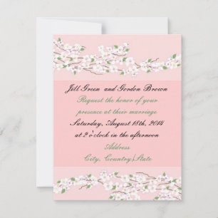 Elegante Hochzeitseinladung mit rosa Blüten Einladung