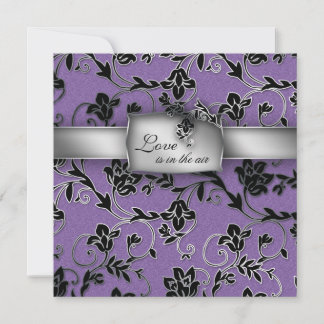Elegante Hochzeitseinladung Silver Lila Floral Einladung