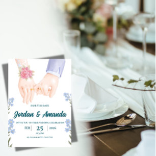 Elegante Hochzeitseinladung zur Vorankündigung Einladung