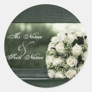 Elegante Hochzeitseinladungen Runder Aufkleber