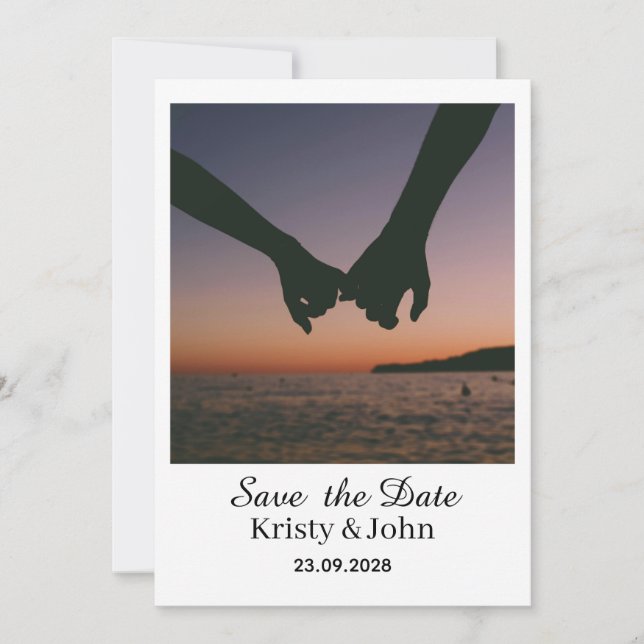 Elegante Hochzeitseinladungskarte zur Vorankündigu Save The Date (Vorderseite)