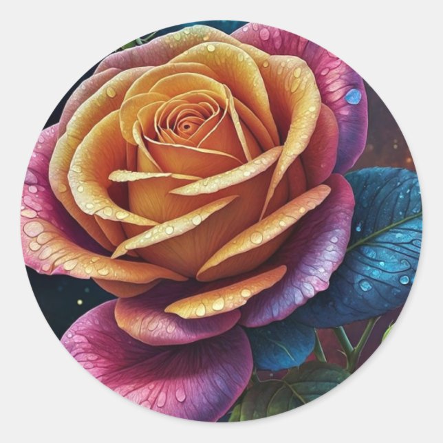 Elegante Hochzeitseröffnungsrosa Runder Aufkleber (Vorderseite)