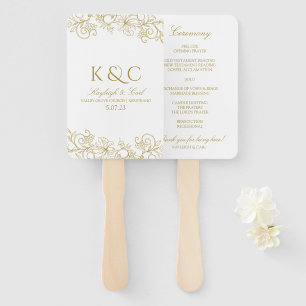 Elegante Hochzeitsfans   Vintag (Gold) Fächer