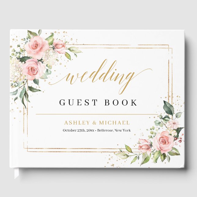 Elegante Hochzeitsfeier für Rose Gästebuch (Vorderseite)