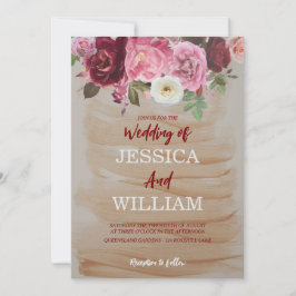 Elegante Hochzeitsfeier mit Wasserfarbe Einladung