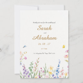 Elegante Hochzeitsfeier mit Wasserfarbe Einladung