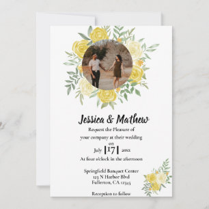 Elegante Hochzeitsfeier mit Wasserfarbe Einladung