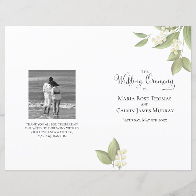 Elegante Hochzeitsfeier Sage Greenerage Foliage (Vorderseite)