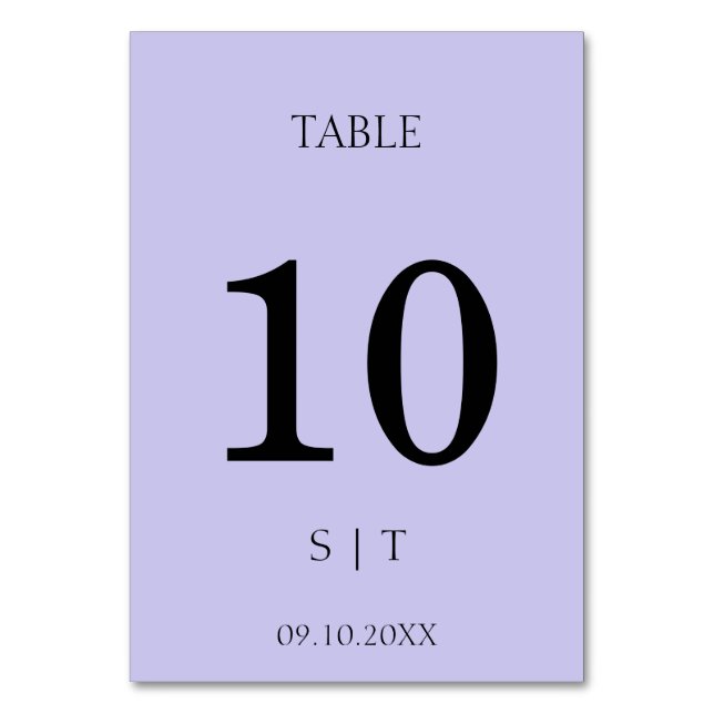 Elegante Hochzeitsfeier Tischnummer (Vorderseite)